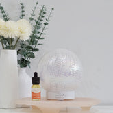 Ultrasonic Diffuser - Glass Sphere White Crackle